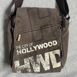 Robin Ruth Hollywood Brown Canvas Crossbody Messenger Bag